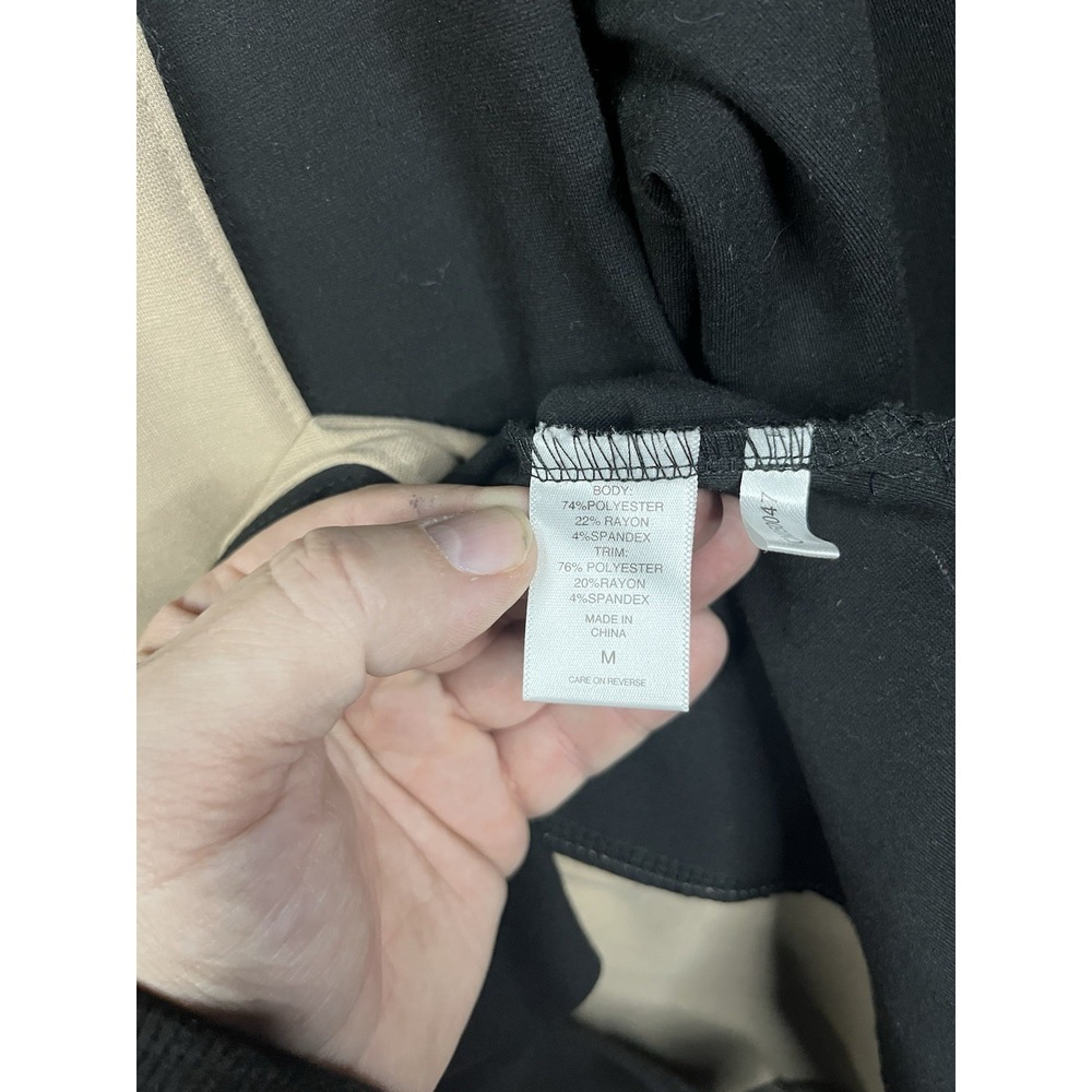 New York & Company Woman's Sheath Dress Tan & Black Color Block Size Medium NWT - Picture 5 of 12